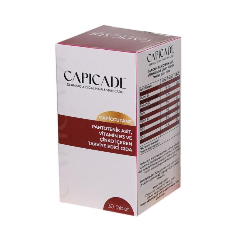 Capicade Capiccutane Pantotenik Asit Vitamin B3 Çinko İçeren Takviye Edici Gıda 30 Tablet-Capıcade