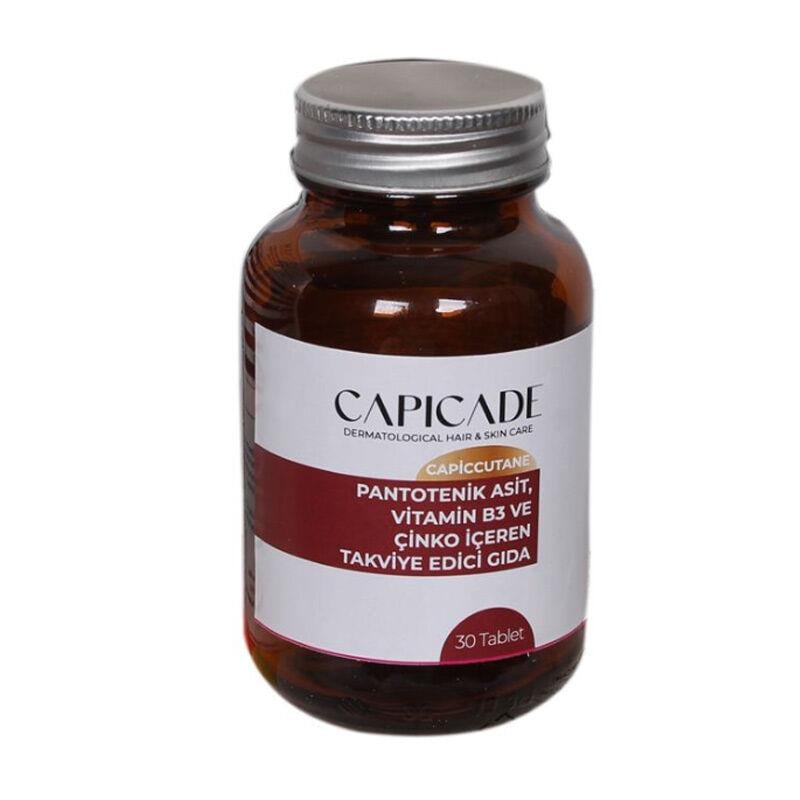 Capicade Capiccutane Pantotenik Asit Vitamin B3 Çinko İçeren Takviye Edici Gıda 30 Tablet-Capıcade