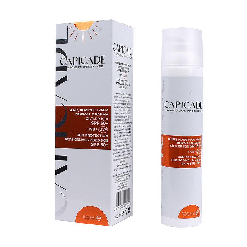 Capicade Güneş Koruyucu Krem Normal ve Karma Ciltler İçin SPF50+ 100 ml-Capıcade