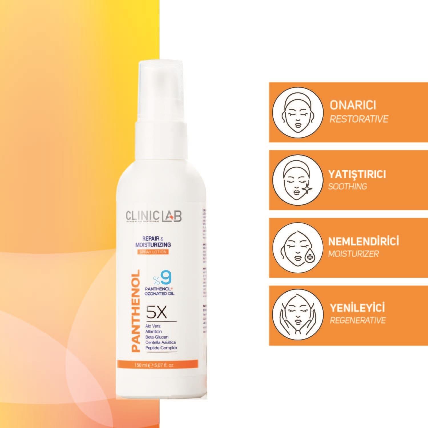 Cliniclab %9 Panthenol Onarıcı ve Nemlendirici Sprey Losyon 150 ml-Cliniclab