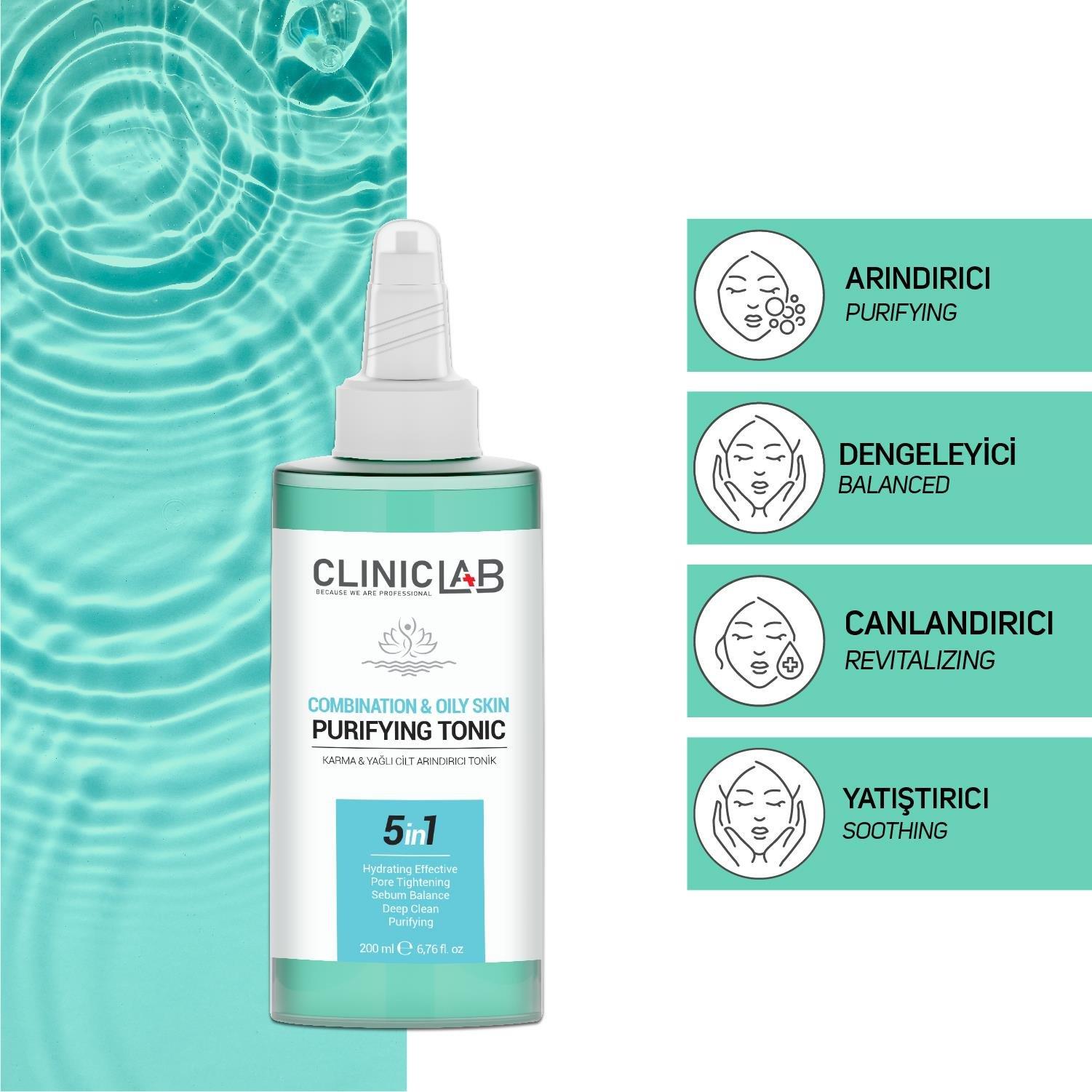 Cliniclab Karma & Yağlı Cilt Arındırıcı Tonik 200 ml-Cliniclab