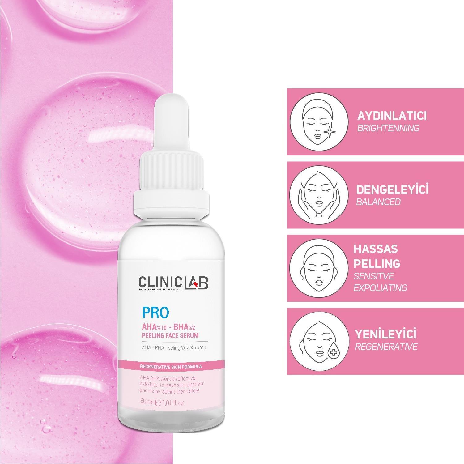 Cliniclab Pro+ AHA BHA Peeling Yüz Serumu 30 ml-Cliniclab