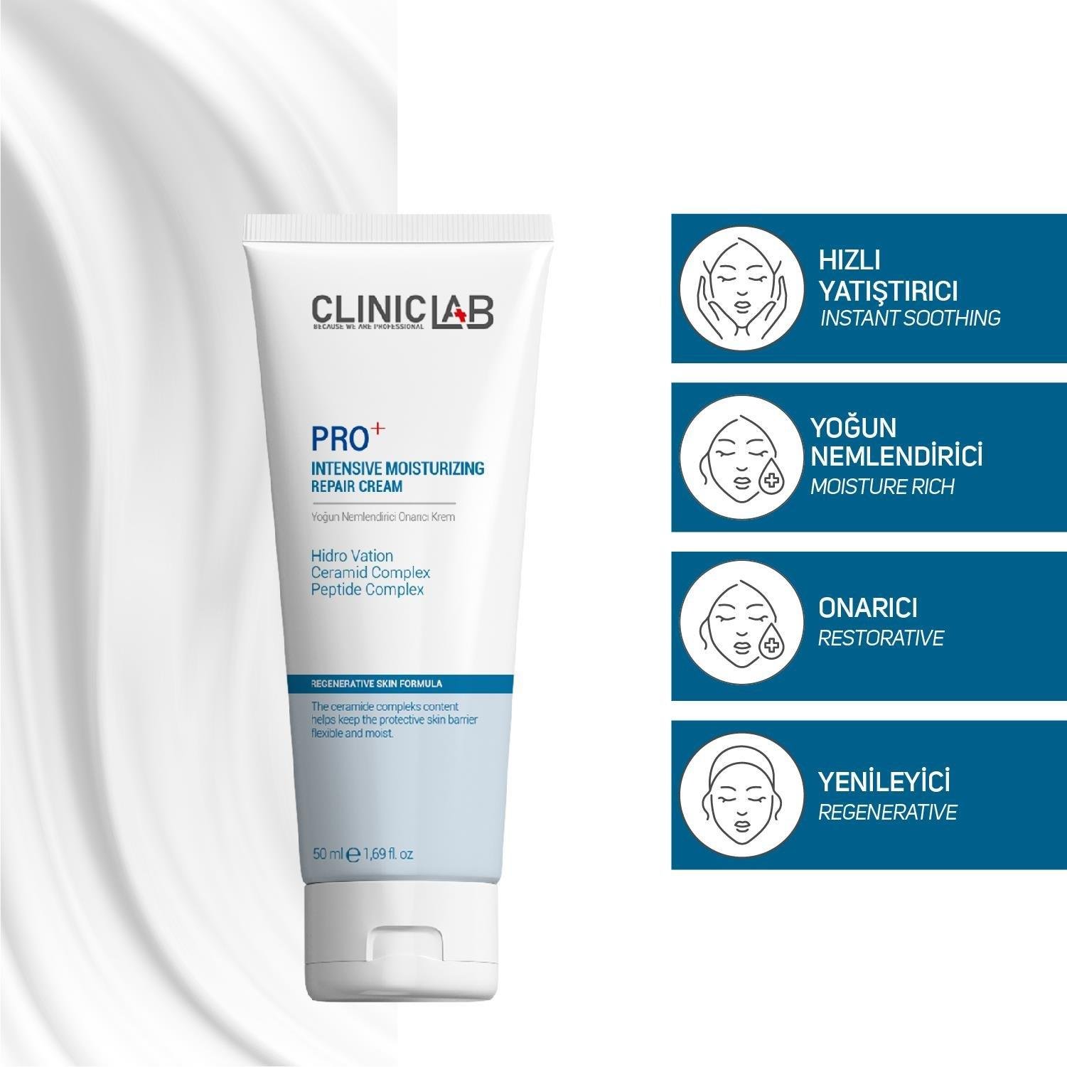Cliniclab Pro+ Yoğun Nemlendirici Onarıcı Krem 50 ml -Cliniclab