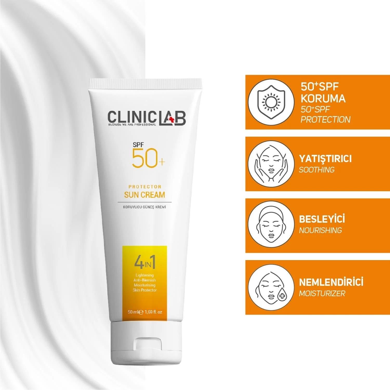 Cliniclab SPF50+ Güneş Kremi 50 ml-Cliniclab
