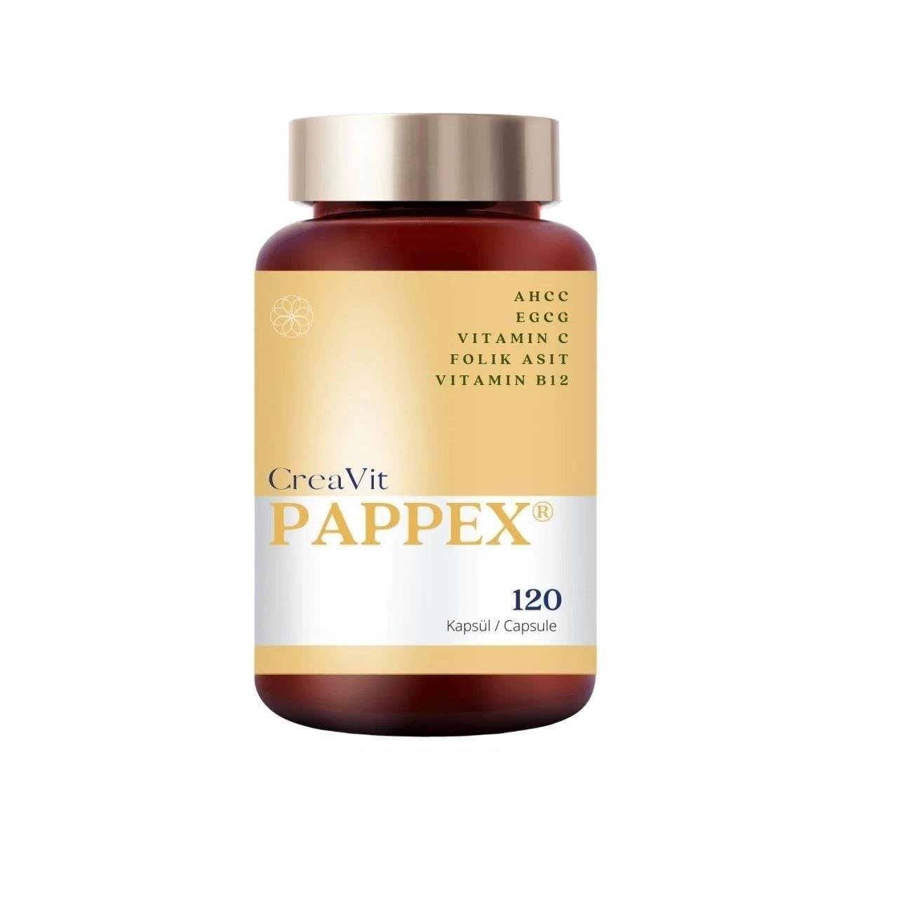 Creavit Pappex AHCC EGCG Folik Asit B12 ve C Vitamini 120 Kapsül-Smartcaps
