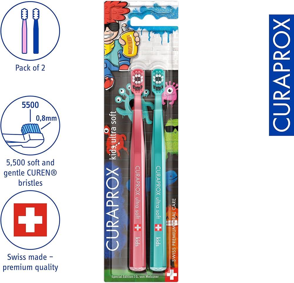 Curaprox Grafitti Kids Limited 2'li Çocuk Diş Fırçası-Curaprox