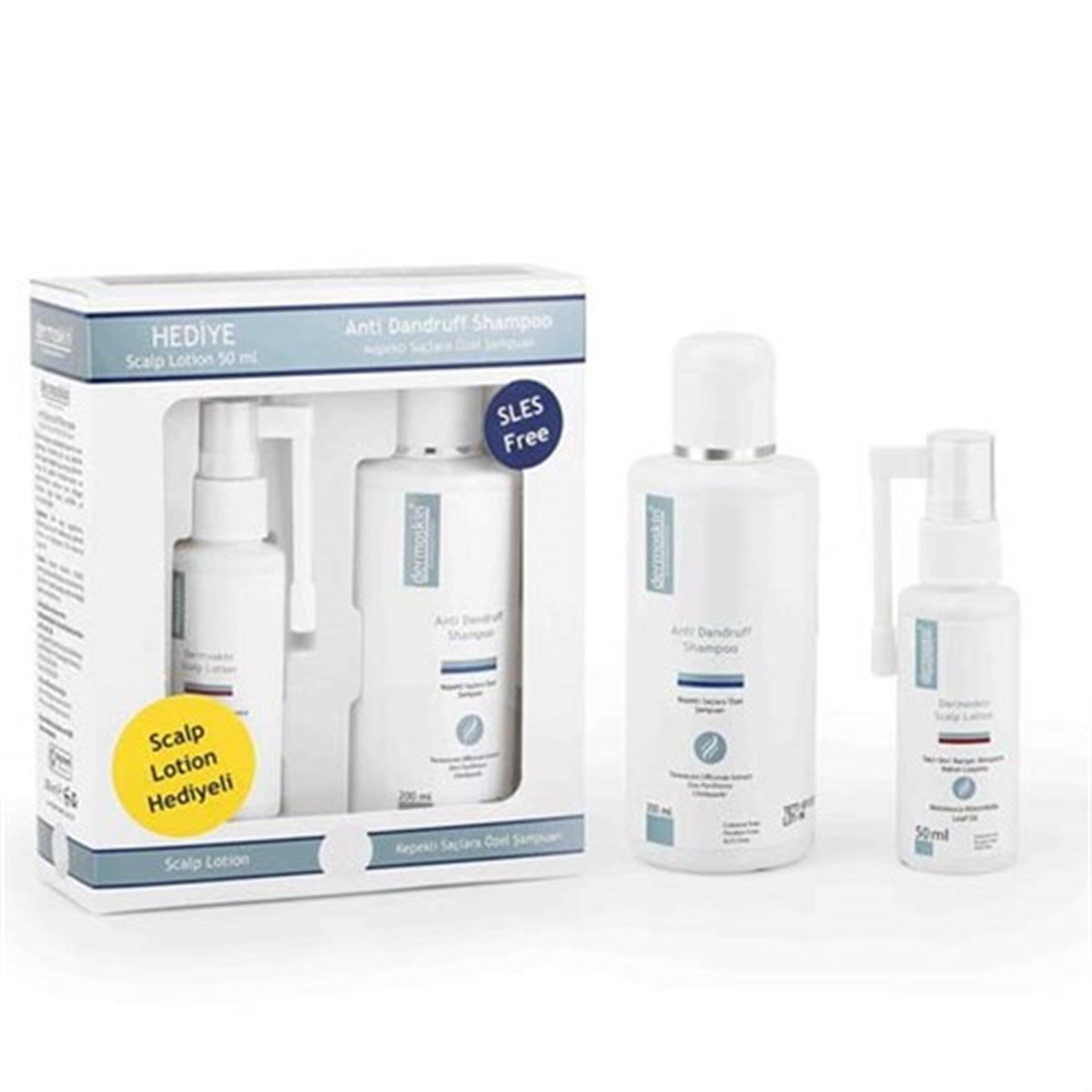 Dermoskin Anti Dandruff Shampoo 200 Ml Kepekli Saçlara Özel Şampuan+Scalp Lotion 50 Ml Hediye
