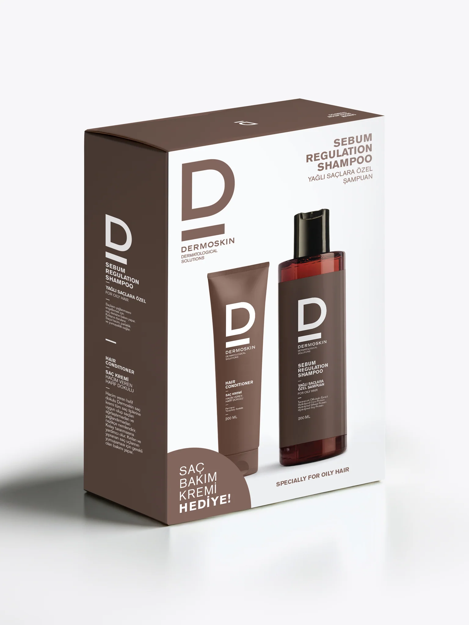 Dermoskin Sebum Regulation Shampoo 200 Ml Yağlı Saçlara Özel Şampuan + Saç Bakım Kremi 75 Ml Hediye-Dermoskin