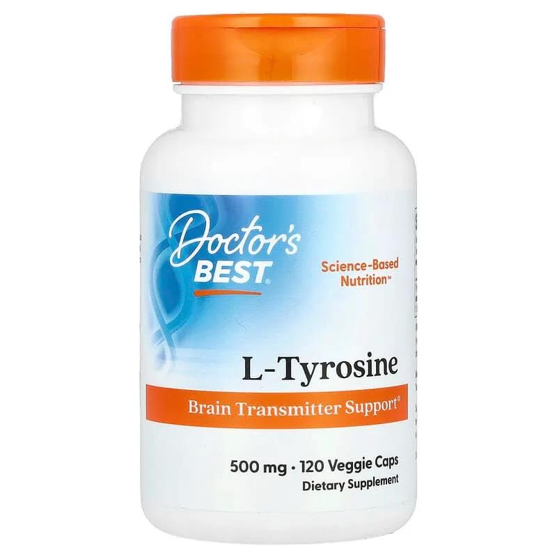 Doctor's Best L-Tyrosine 500 mg 120 Veggie Capsules-Doctor's Best