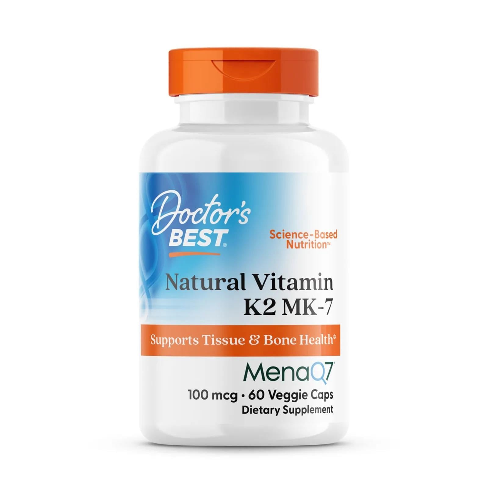 Doctor's Best Natural Vitamin K2 with Menaq7 100 mcg 60 Veggie Capsul-Doctor's Best