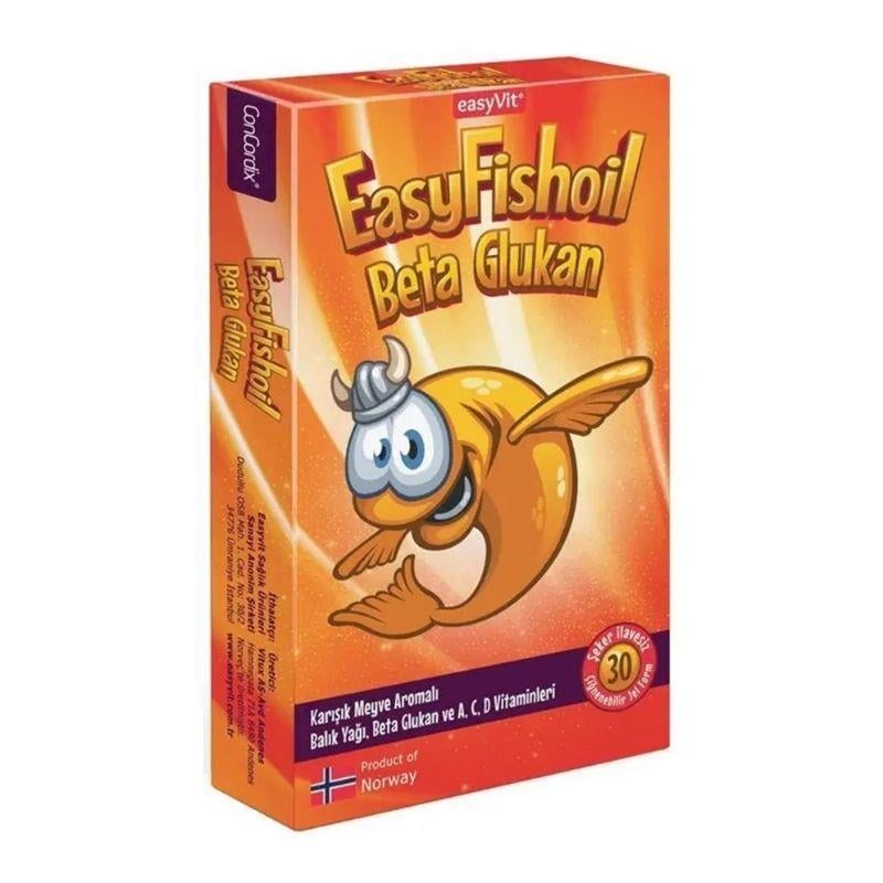 EasyFishoil Beta Glukan Çiğnenebilir 30 Jel Form-Easyvit