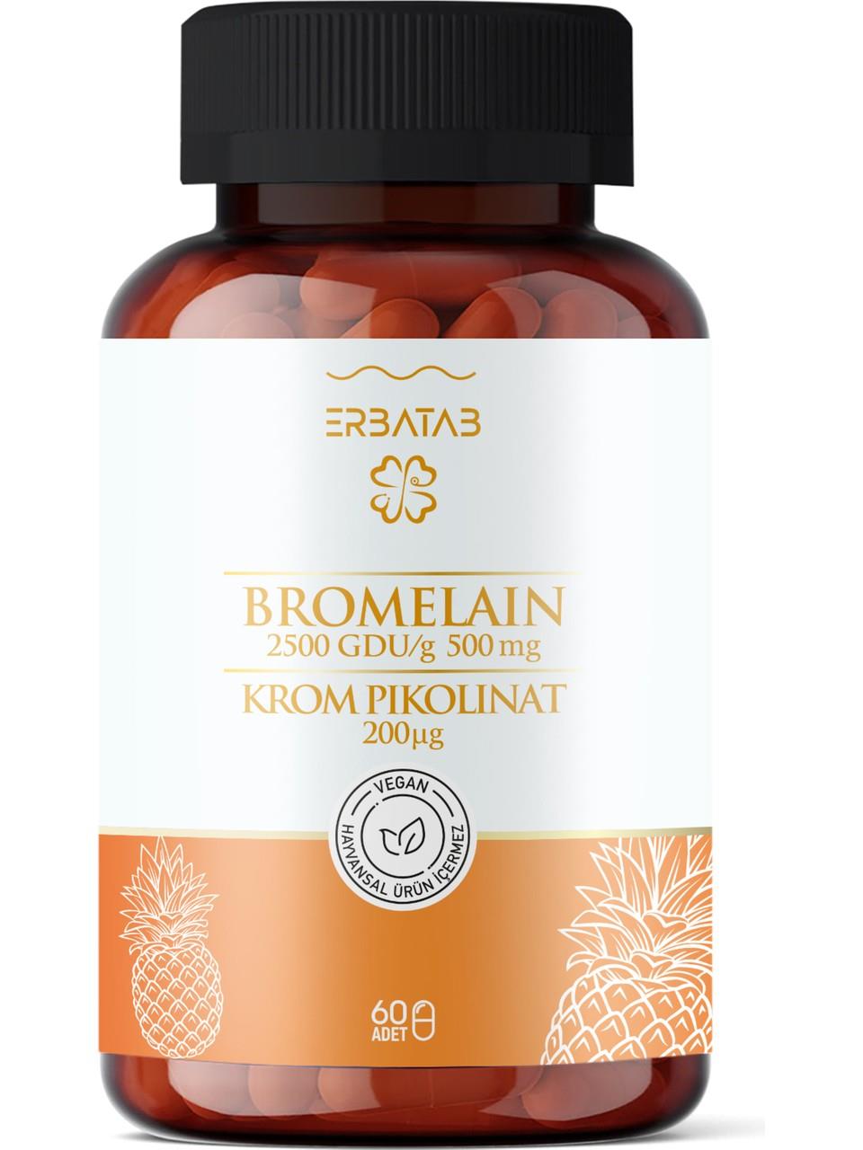 Erbatab Bromelain Krompikolinat 60 Kapsül-Erbatab
