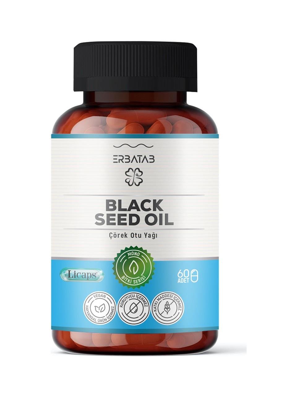 Erbatab Çörekotu Yağı Black Seed Oil 60 Kapsül-Erbatab