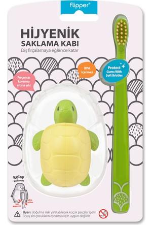Flipper Animals Hijyenik Saklama Kabı + Çocuk Diş Fırçası Seti-Rocs