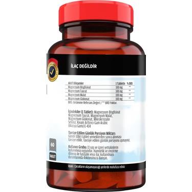 FLX Magnezyum Bisglisinat Malat Taurat Glukonat 60 Tablet-FLX