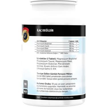FLX Magnezyum Bisglisinat Malat Taurat Glukonat 90 Tablet-FLX