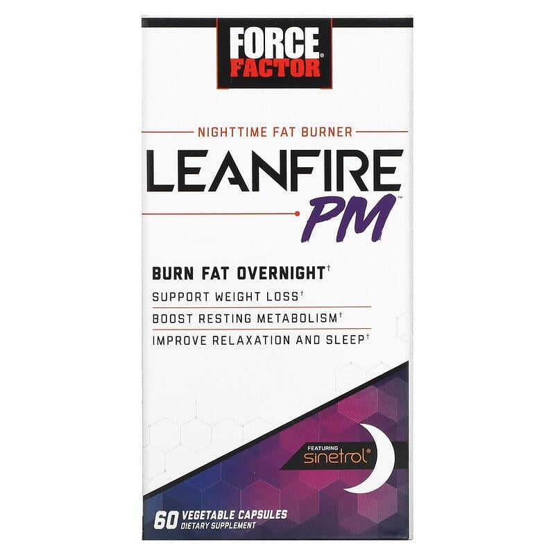 Force Factor Leanfire Pm Nighttime Fat Burner 60 Vegetable Capsules-Force Factor