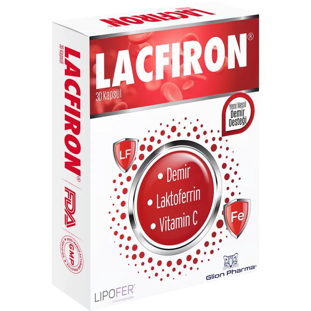 Glion Pharma Lacfiron Demir Laktoferrin ve Vitamin C İçeren Kapsül Takviye Edici Gıda 30 Kapsül-Glion Pharma