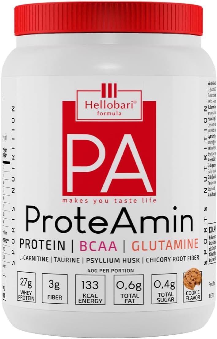 Hellobari Formula Proteamin Whey Protein BCAA Glutamin Kurabiye Aromalı 28 Porsiyon-Hellobari Formula