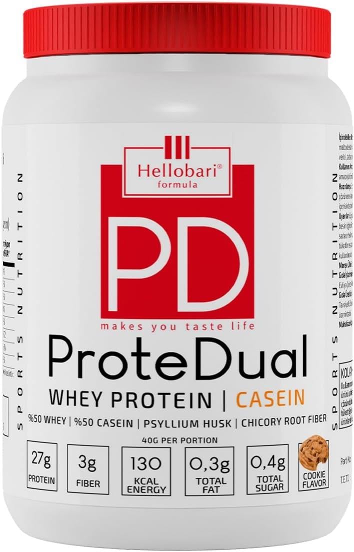 Hellobari Formula Protedual Whey Protein Kazein Proteini Kurabiye Aromalı 28 Porsiyon-Hellobari Formula