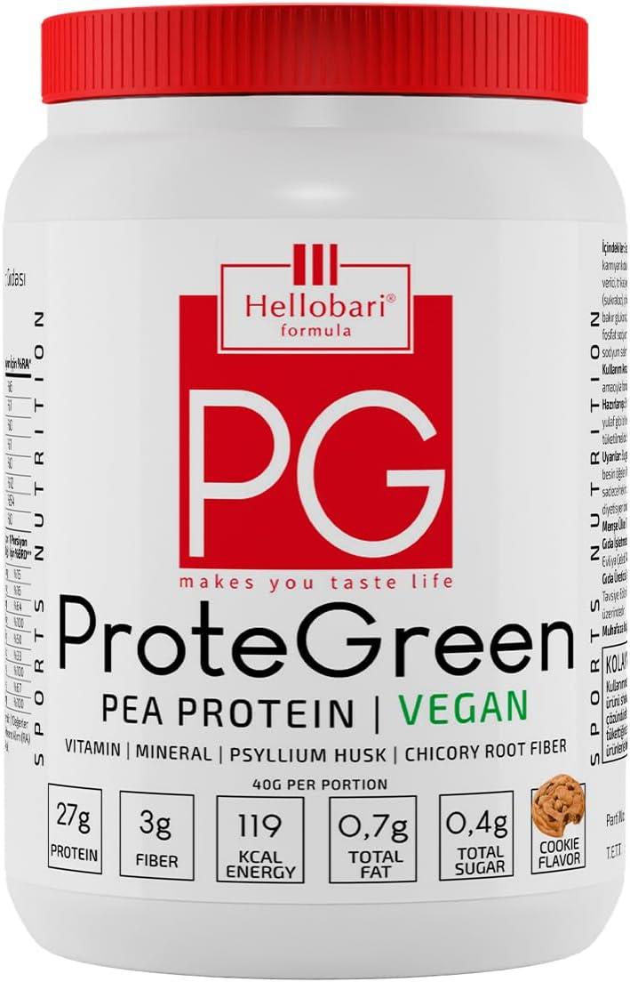 Hellobari Formula Protegreen Vegan Bezelye Proteini Vitamin Mineral Kurabiye Aromalı 28 Porsiyon-Hellobari Formula