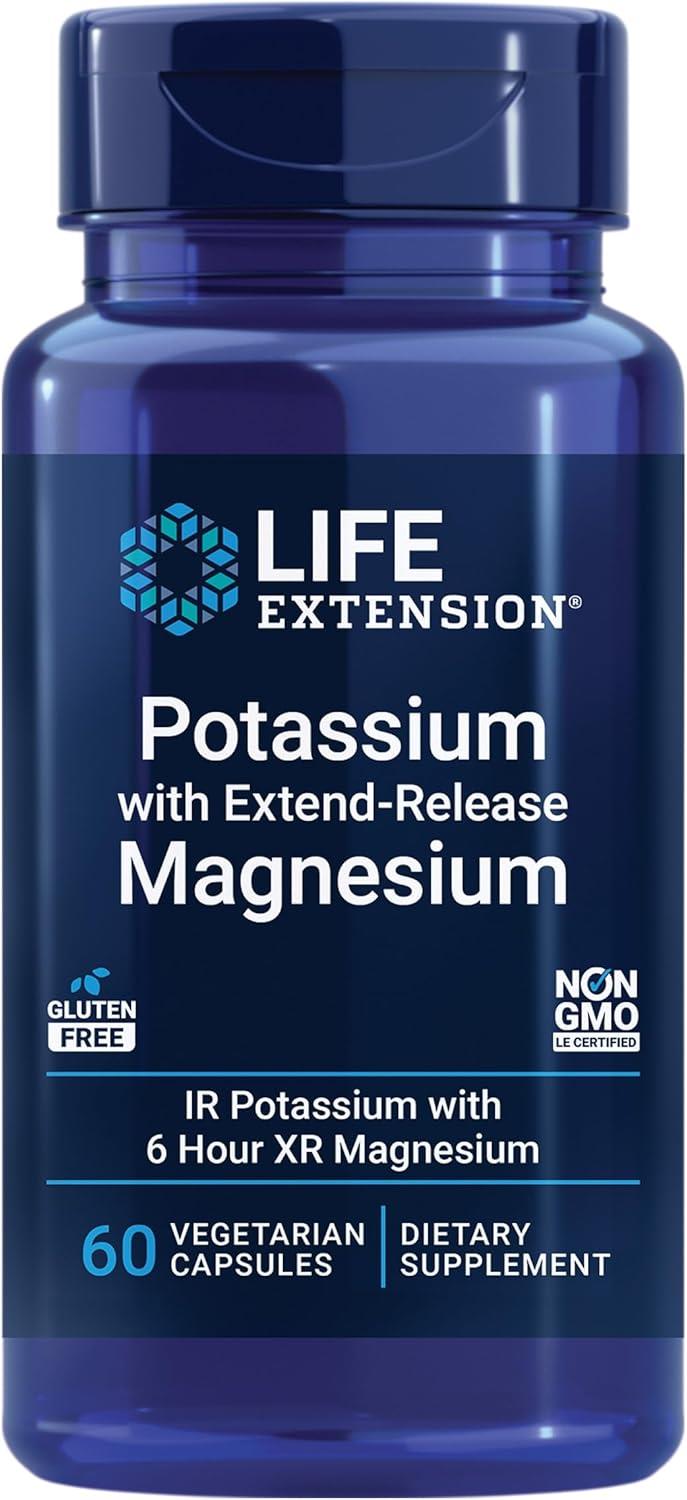 Life Extension Potassium With Extend-Release Magnesium 60 Vegetarian Capsules-Life Extension