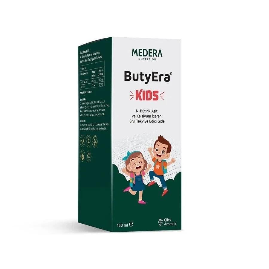 Medera Butyera Kids N-Butirik Asit ve Kalsiyum Çilek Aromalı 150 ml-Medera