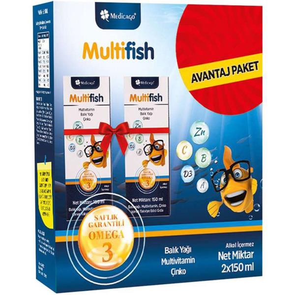 Medicago Multifish Şurup 150 ml - 2'li Avantaj Paket-MEDİCAGO