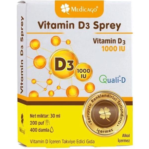 Medicago Vitamin D3 1000 IU Sprey 30 ml-MEDİCAGO