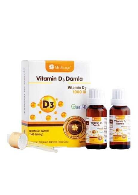 Medicago Vitamin D3 Damla 2 x 20 ml-MEDİCAGO