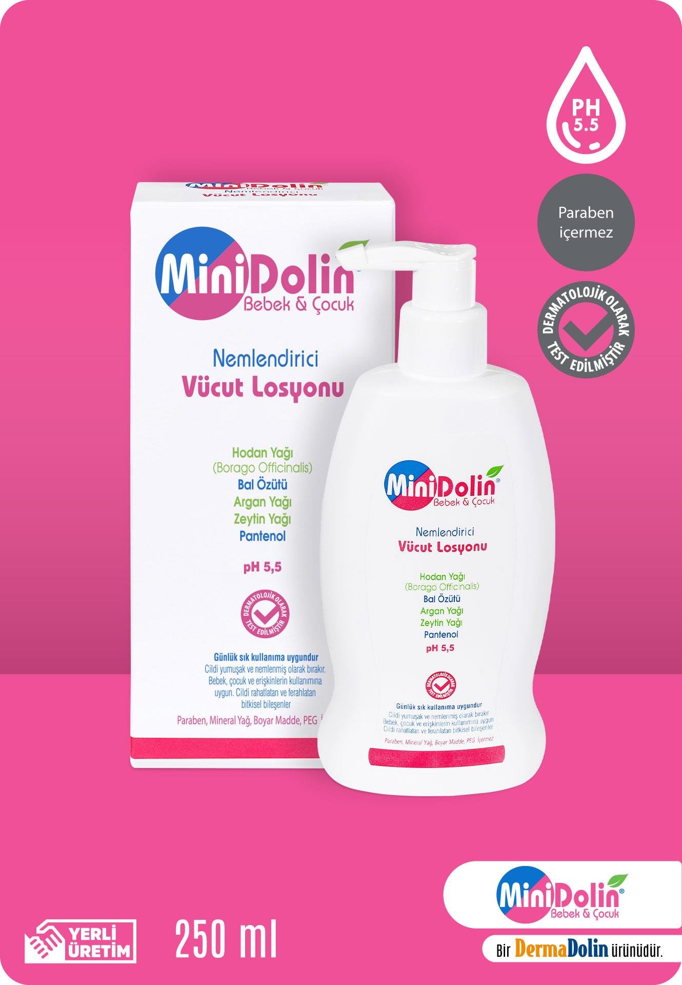 Minidolin Nemlendirici Vücut Losyonu 250ml-Dermadolin