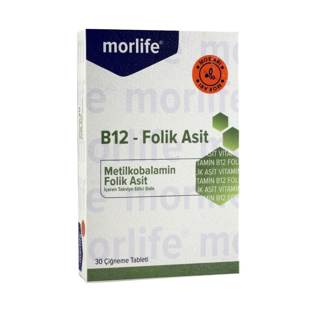 Mor Life Vitamin B12 Folik Asit 30 Çiğneme Tablet-Morlife