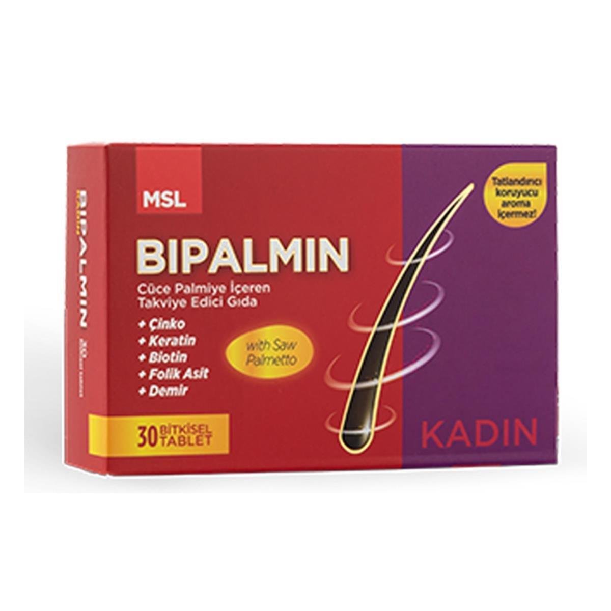 MSL Bipalmin With Saw Palmetto Women Saç Dökülmesi İçin 30 Tablet-MSL