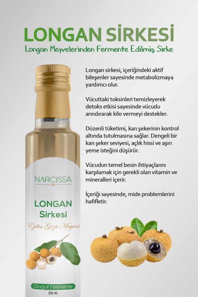 Narcıssa Doğal Longan Meyvesi Detox Sirkesi 250ml