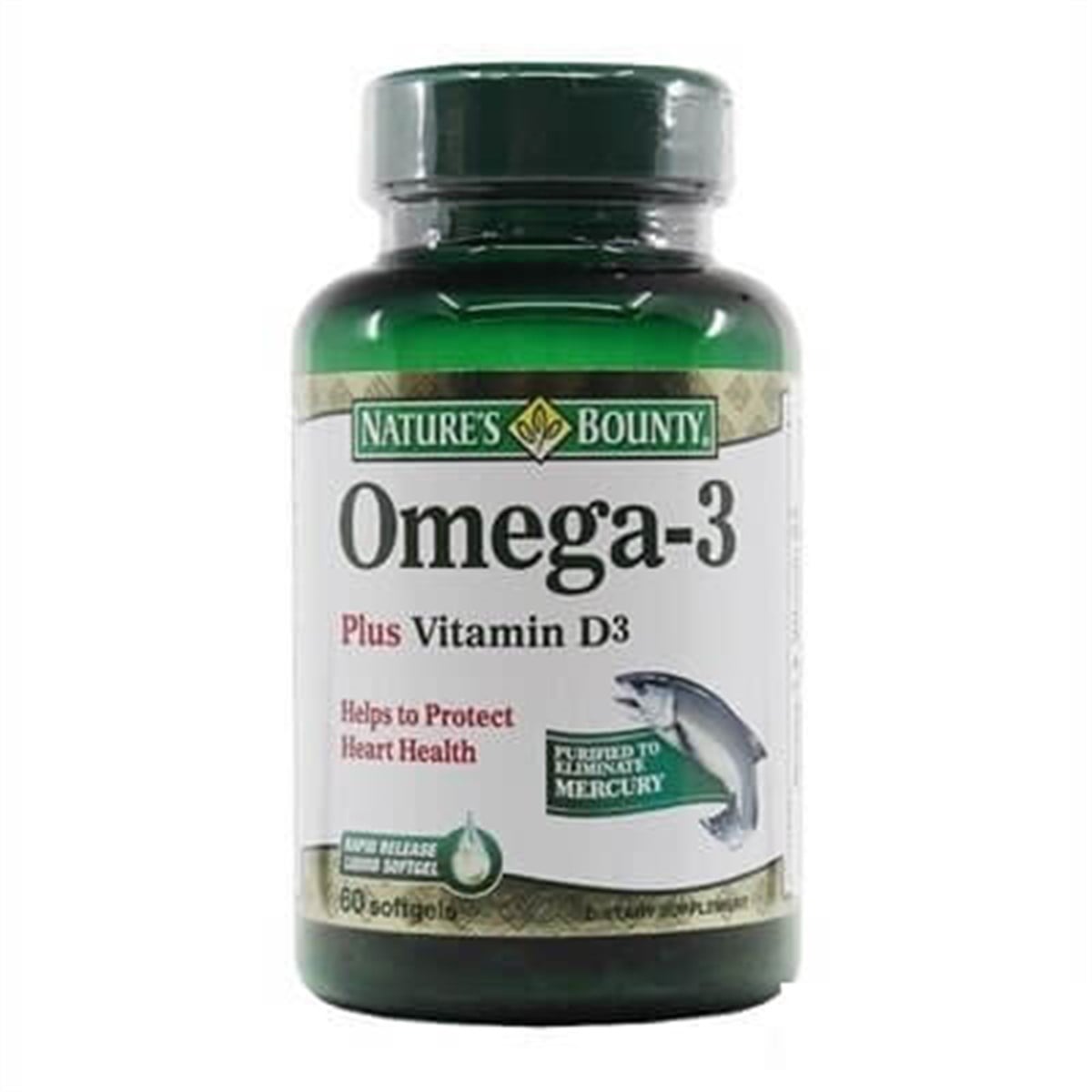 Nature's Bounty Omega-3 Plus Vitamin D3 60 Kapsül-Natures Bounty