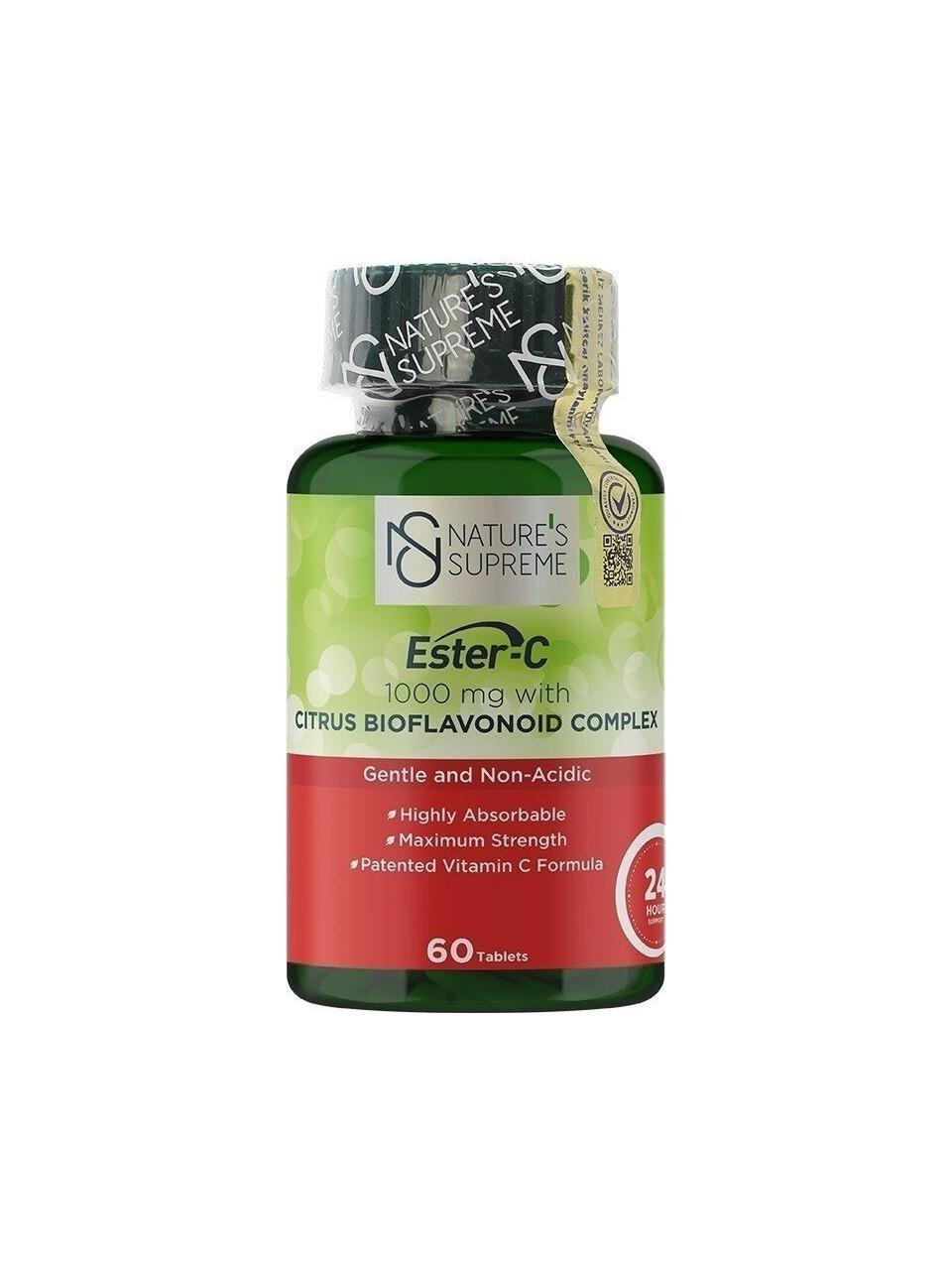 Nature's Supreme Ester-C 1000 mg  Bioflavonoid C Vitamini 60 Tablet 111 gr-Nature's Supreme