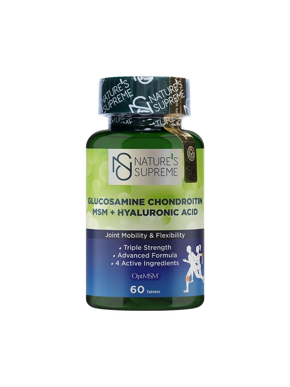 Nature's Supreme Glucosamine Chondroitin MSM + Hyaluronic Acid 60 Tablet-Nature's Supreme