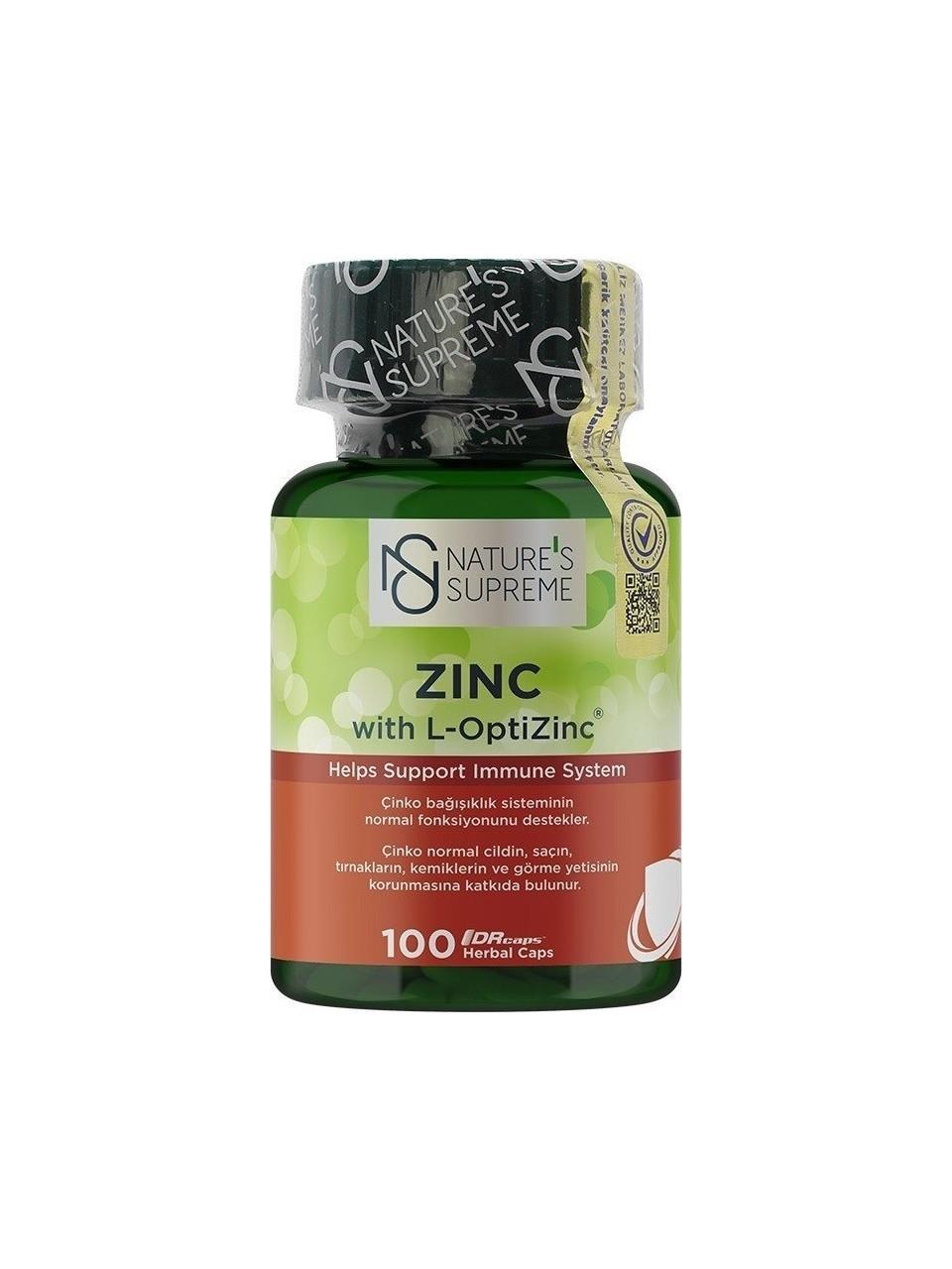 Nature's Supreme Zinc 15 mg 100 Kapsül-Nature's Supreme