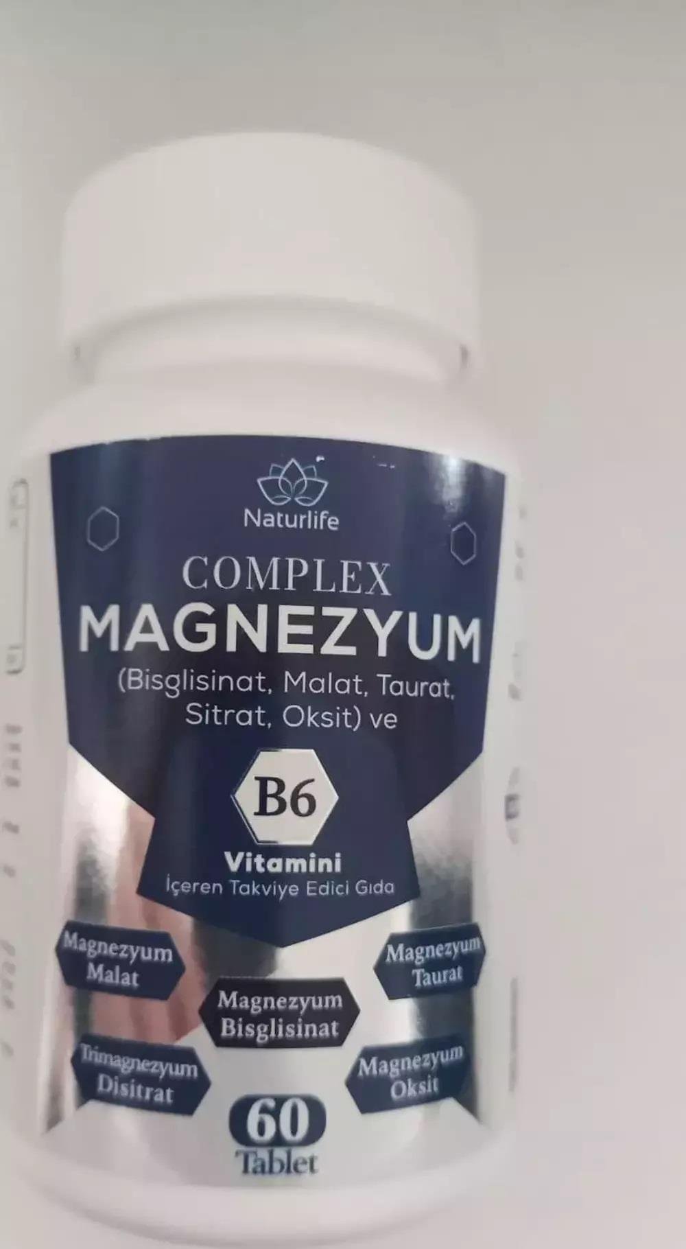 Naturlife Magnezyum Complex B6 Vitamin 60 Tablet-Naturlife