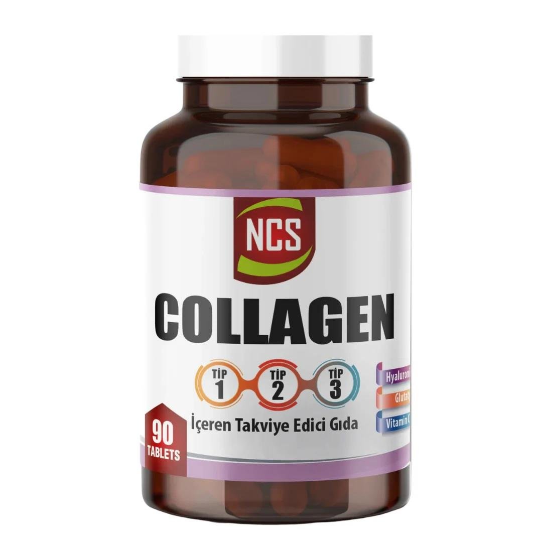 NCS Kollajen Tip 1-2-3 Glutatyon Hyaluronic Asit C ve D Vitamini 180 Tablet-NCS