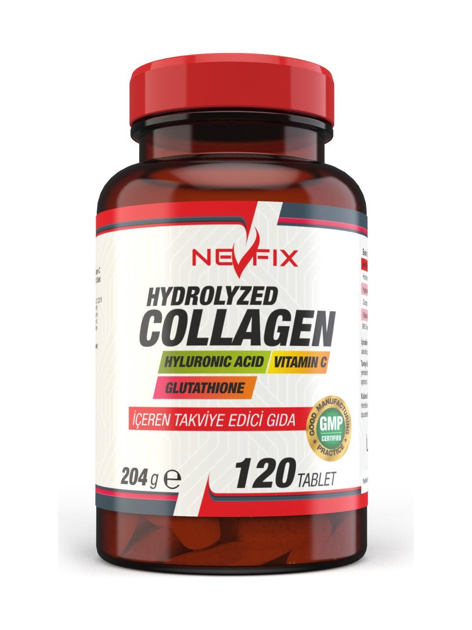 Nevfix Hidrolize Kollajen Hyaluronic Acid Glutatyon Vitamin C 120 Tablet-Nevfix