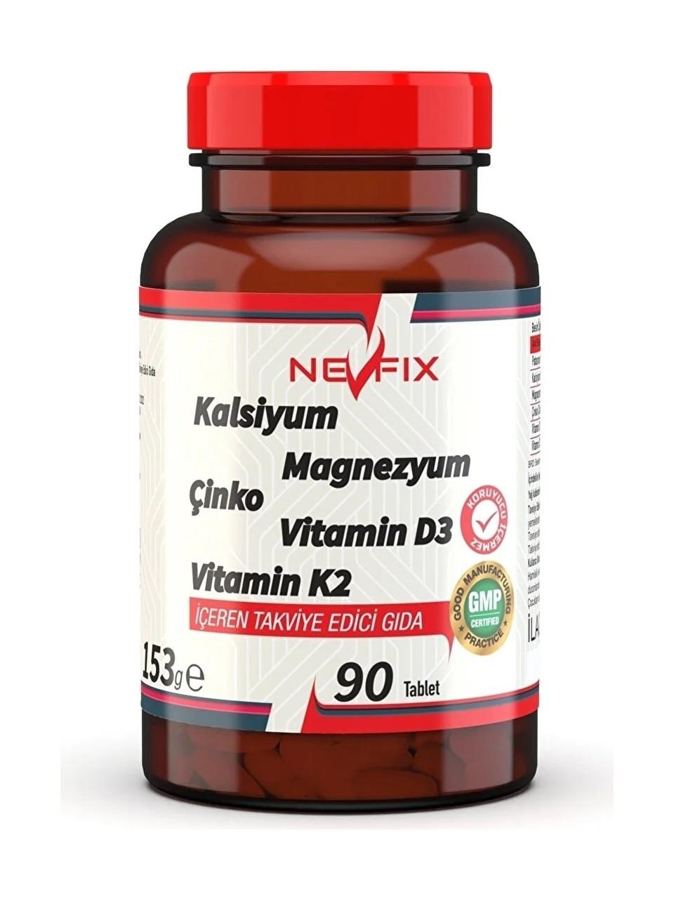 Nevfix Kalsiyum Magnezyum Potasyum 90 Tablet-Nevfix