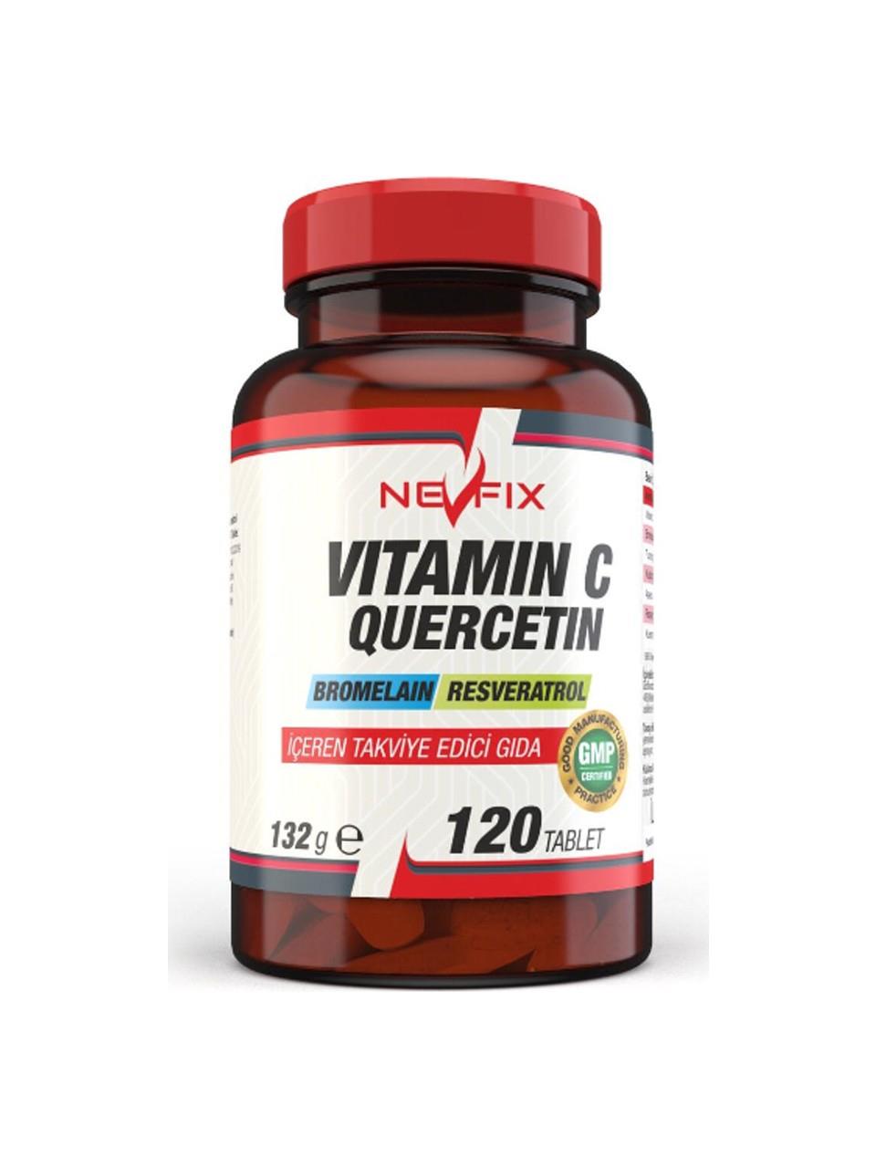 Nevfix Quercetin Vitamin C Bromelain Resveratrol 120 Tablet-Nevfix