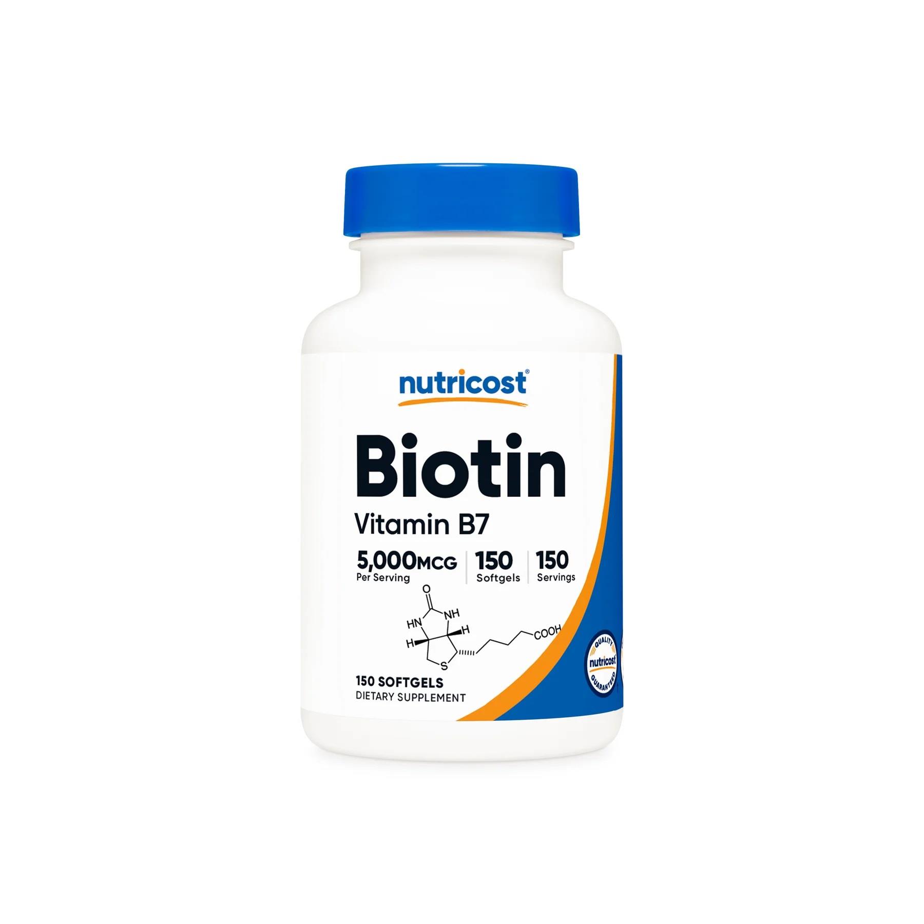 Nutricost Biotin 5,000 mcg 150 Softgels-Nutricost