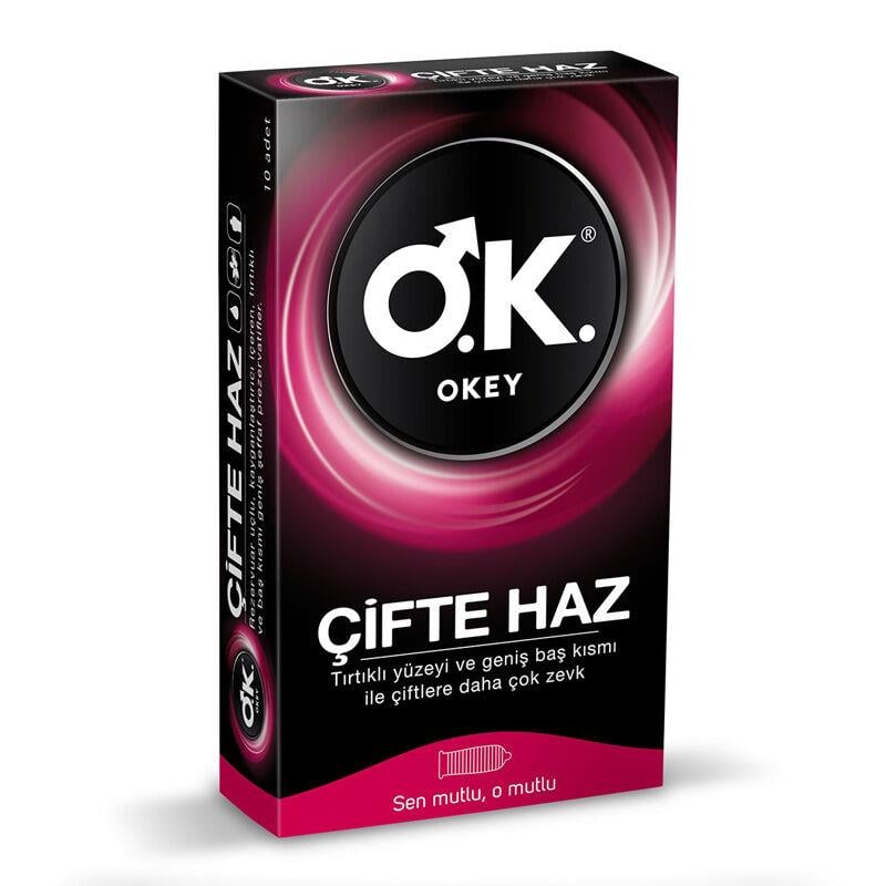 Okey Çifte Haz Prezervatif 10 adet-Okey