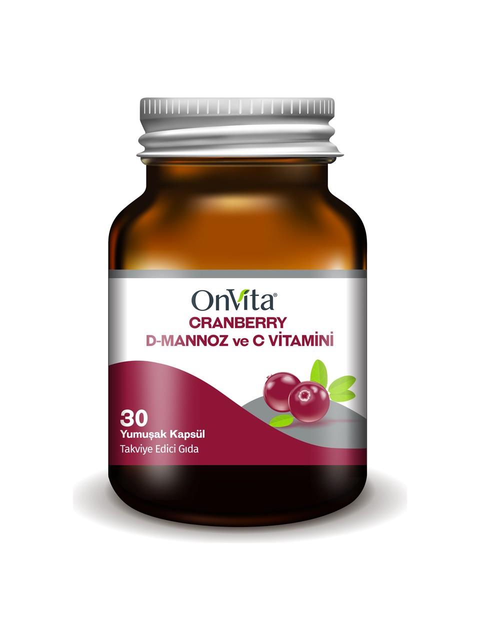 Onvita Cranberry & D-Mannoz & C Vitamini 30 Kapsül-OnVita