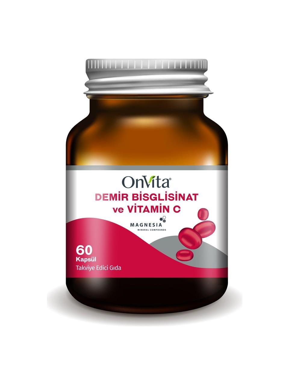 Onvita Demir Bisglisinat & Vitamin C 60 Kapsül-OnVita