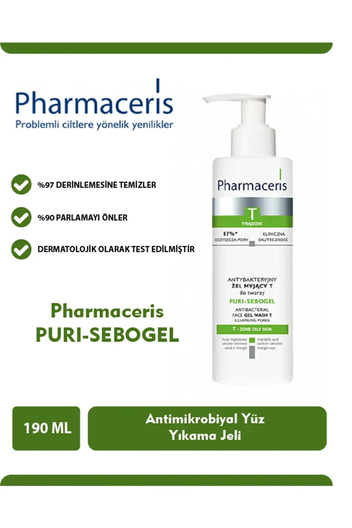 Pharmaceris T Puri Sebogel 190 ml-Pharmaceris
