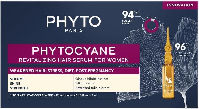 Phyto Phytocyane Kadınlar İçin Dönemsel Saç Dökülmesi Karşıtı Bakım 12 Ampul x 5 ml-Phyto