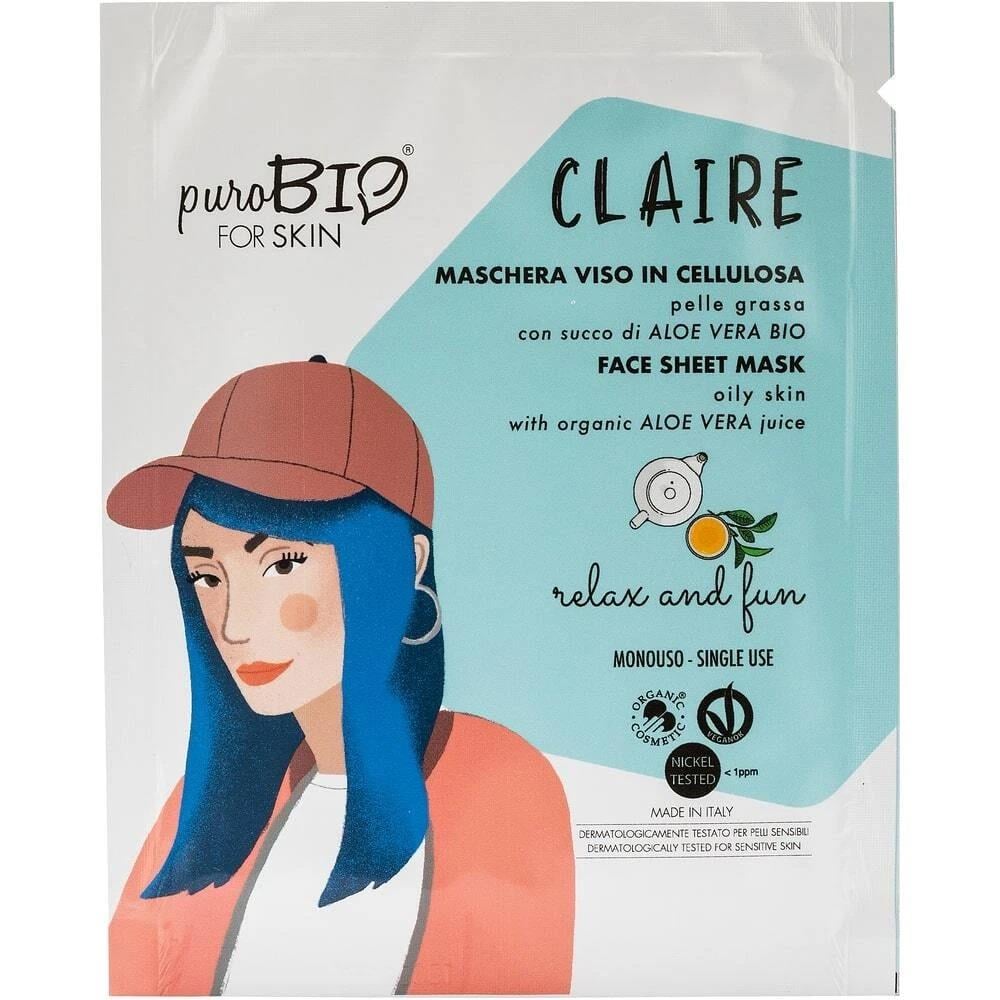 Purobio Face Sheet Mask For Oily Skin Claire Relax and Fun-Purobio